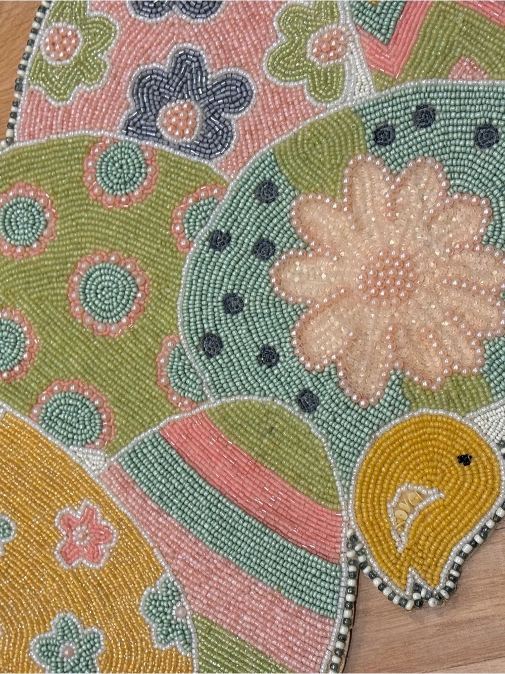 Nicole Miller Home beaded centerpiece 14X36”